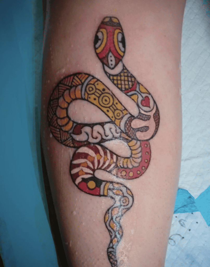 Rainbow Serpent Painting Snake Colour Tattoo