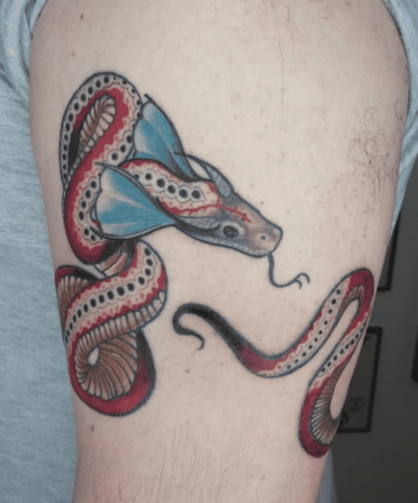 Rainbow Serpent Snake Tattoo