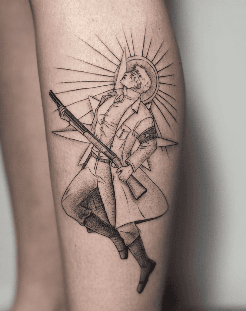 Reiner Braun Gun Attack on Titan Tattoo