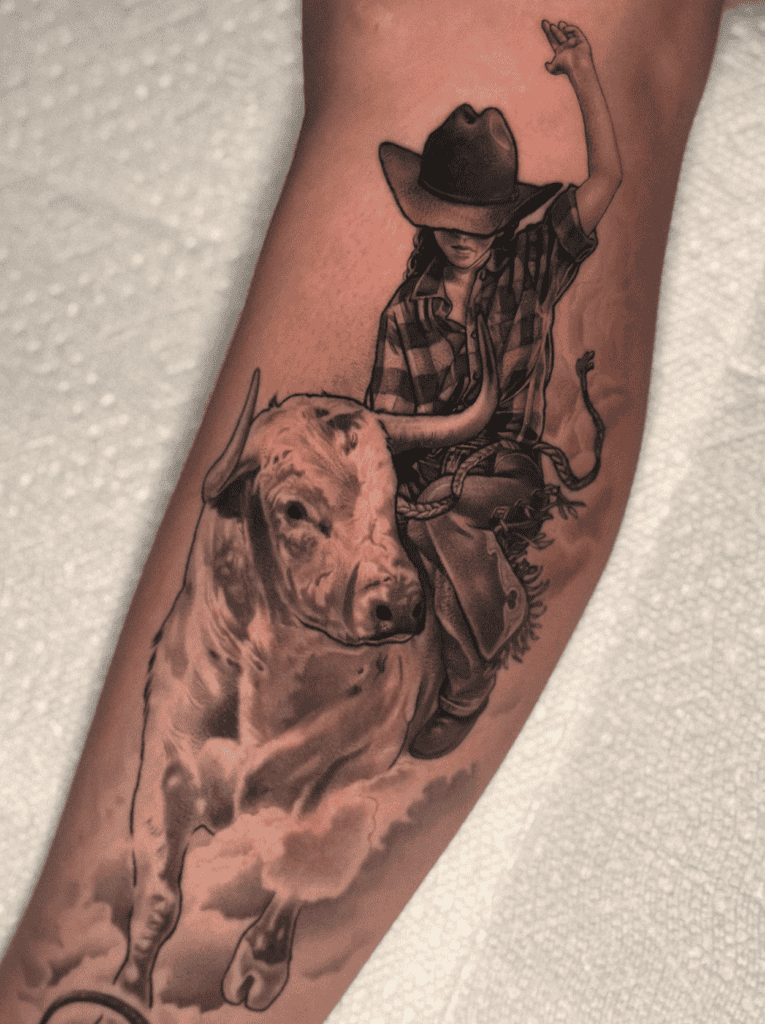 Rodeo Bull Bovine Tattoo