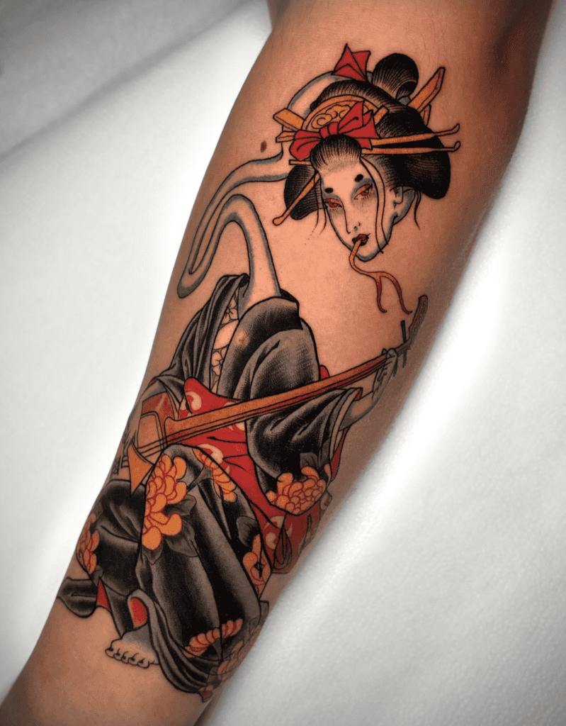 Rokurokubi Music Japanese Mythology Tattoo