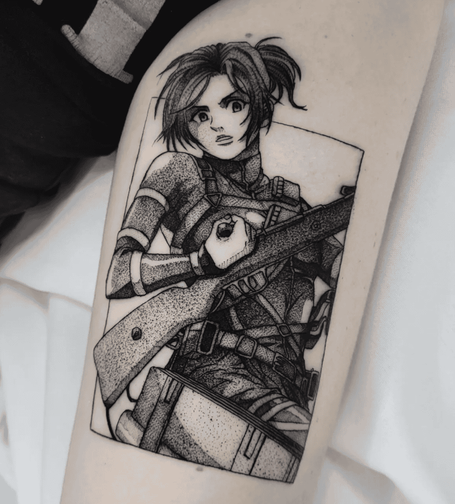 Sasha Blouse Action Attack on Titan Tattoo