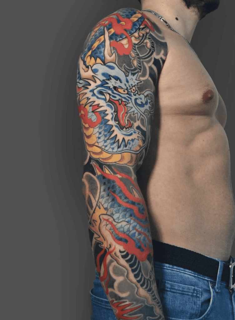 Seiryū Blue Japanese Mythology Tattoo