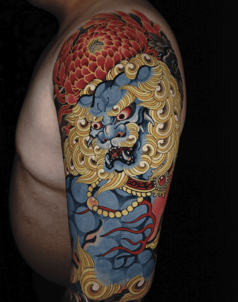 Shishi Flower Irezumi Tattoo