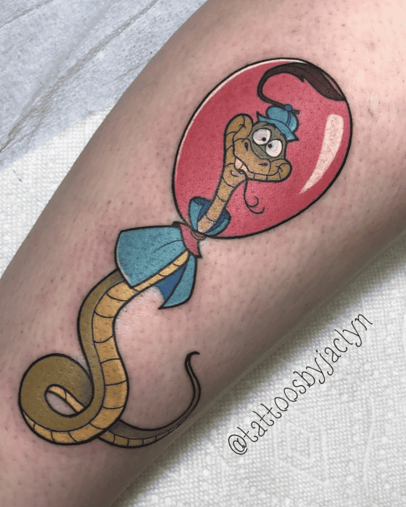 Sir Hiss Bubble Snake Tattoo