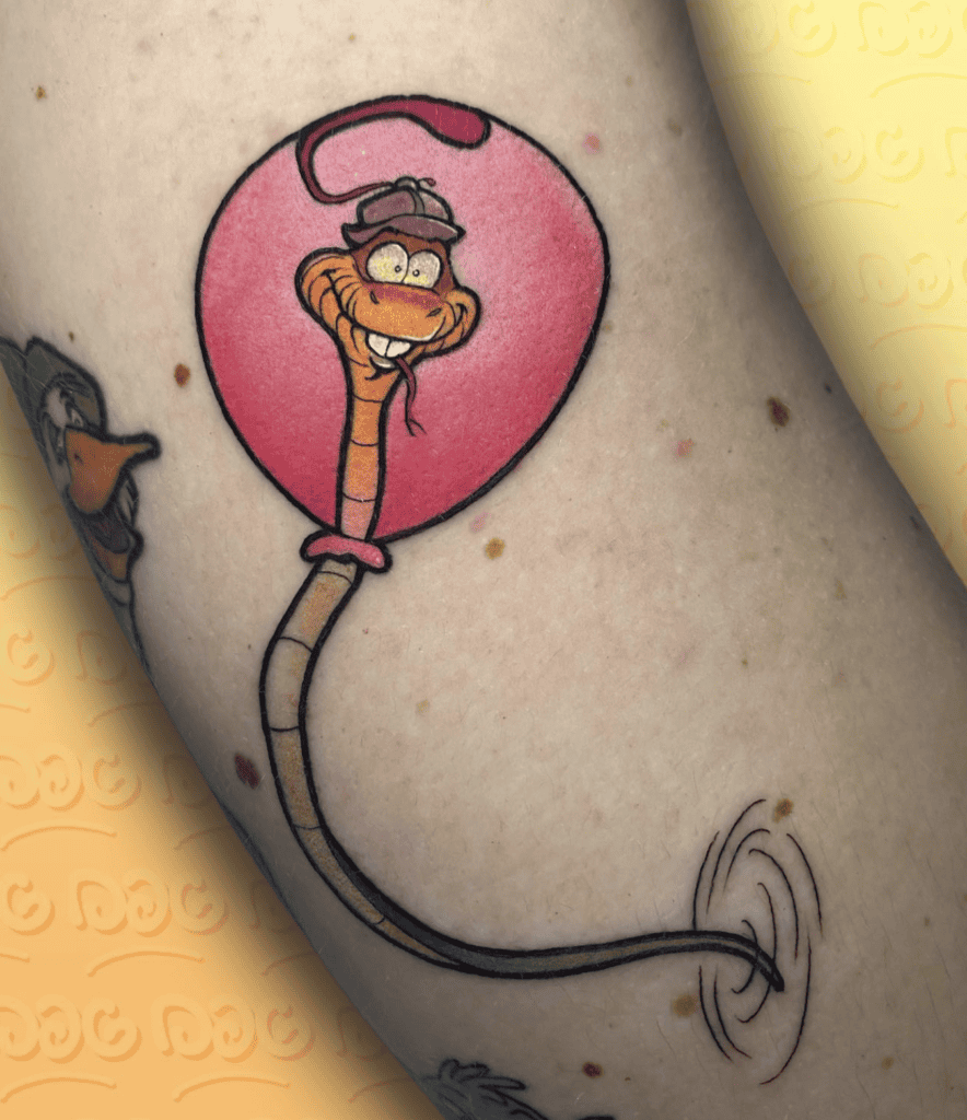 Sir Hiss Happy Snake Tattoo