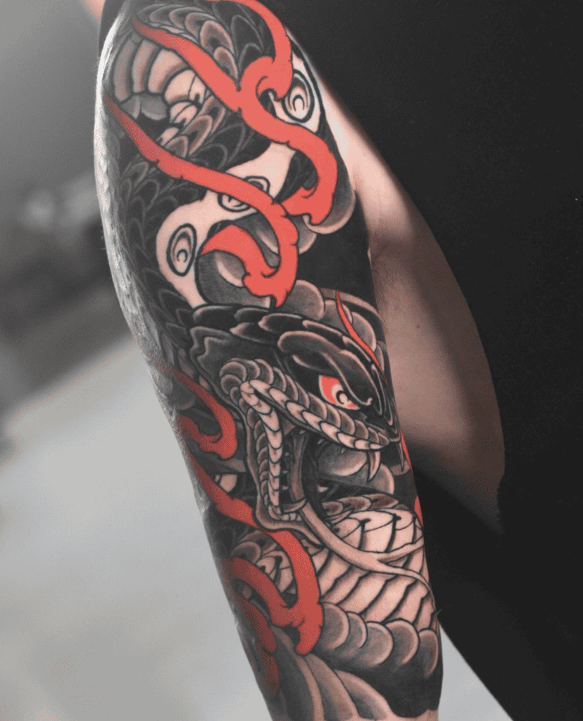Snake Fierce Irezumi Tattoo