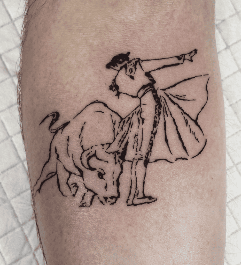 Spanish Fighting Bull Matador Bovine Tattoo