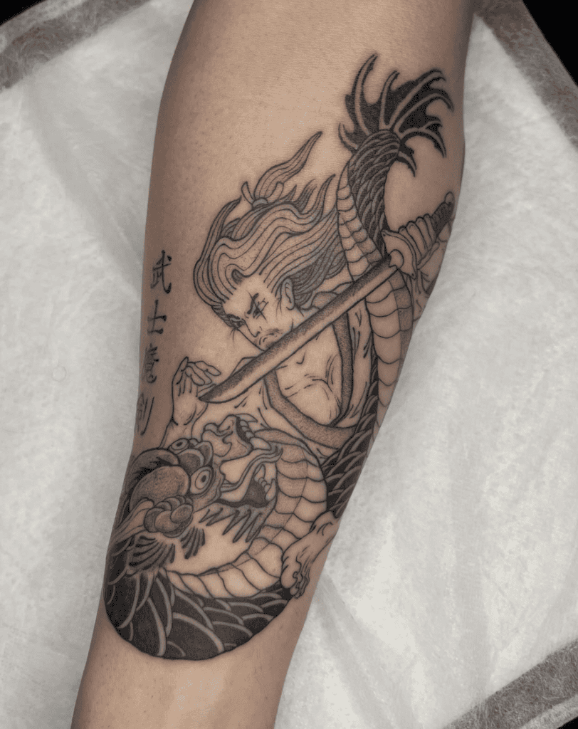 Susanoo-no-Mikoto Battle Japanese Mythology Tattoo