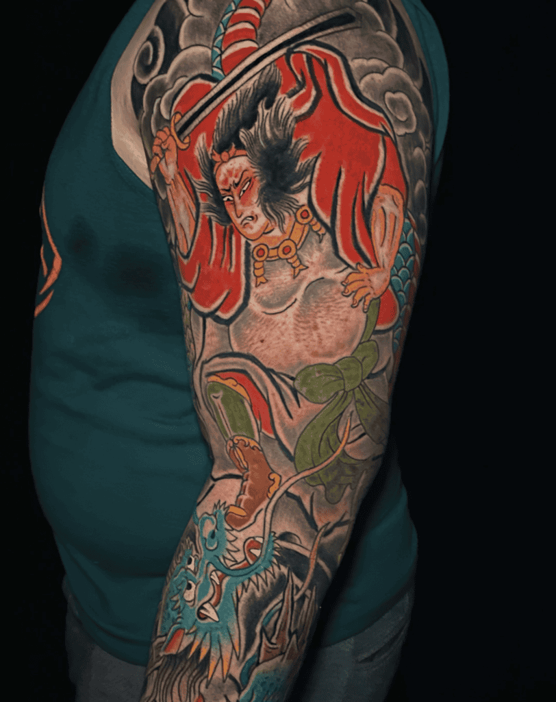 Susanoo-no-Mikoto Fight Japanese Mythology Tattoo