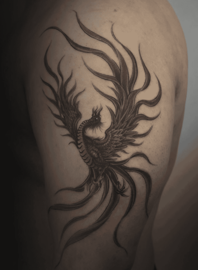Suzaku Bird Japanese Mythology Tattoo