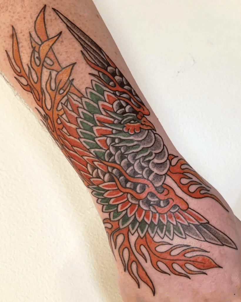 Suzaku Trad Japanese Mythology Tattoo