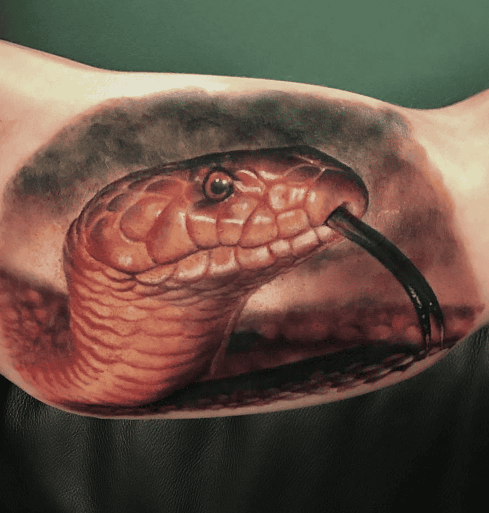 Taipan Head Snake Tattoo