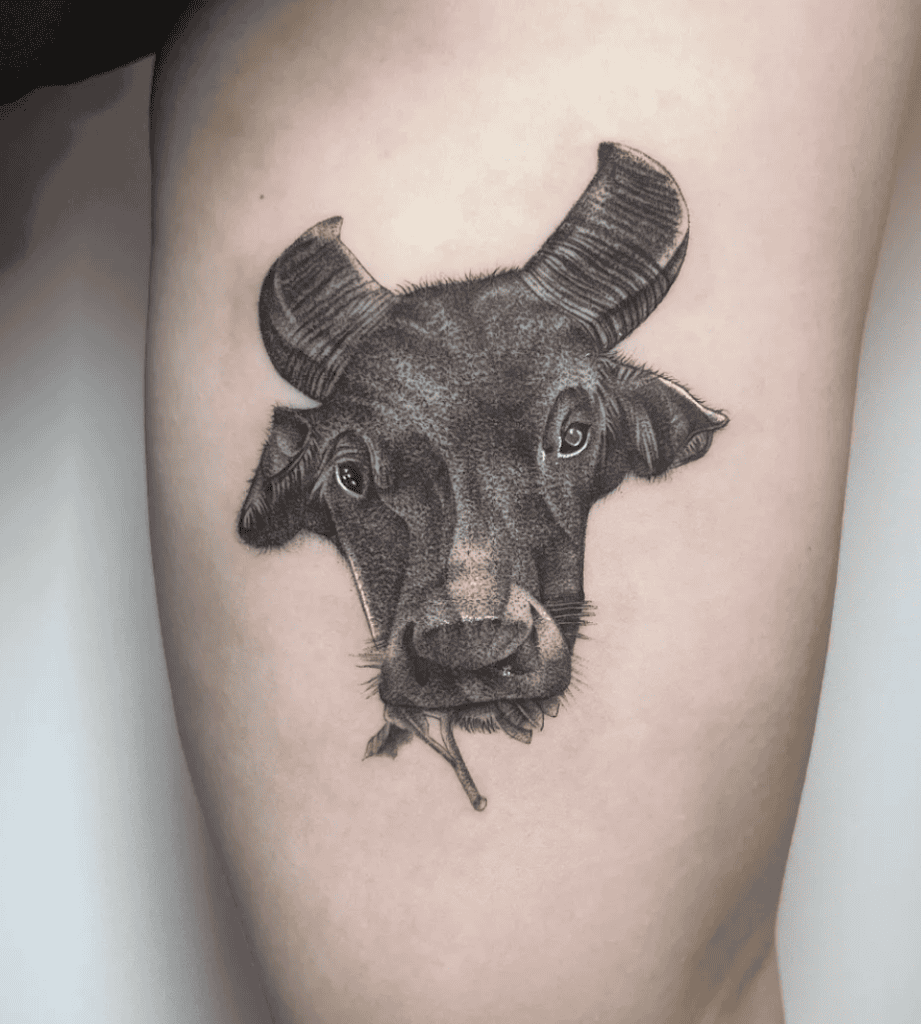 Tamaraw Head Bovine Tattoo
