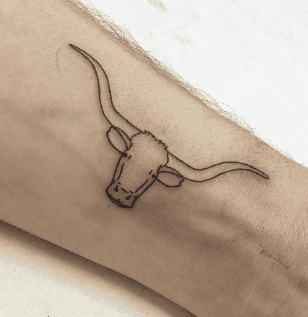 Texas Longhorn Bovine Tattoo