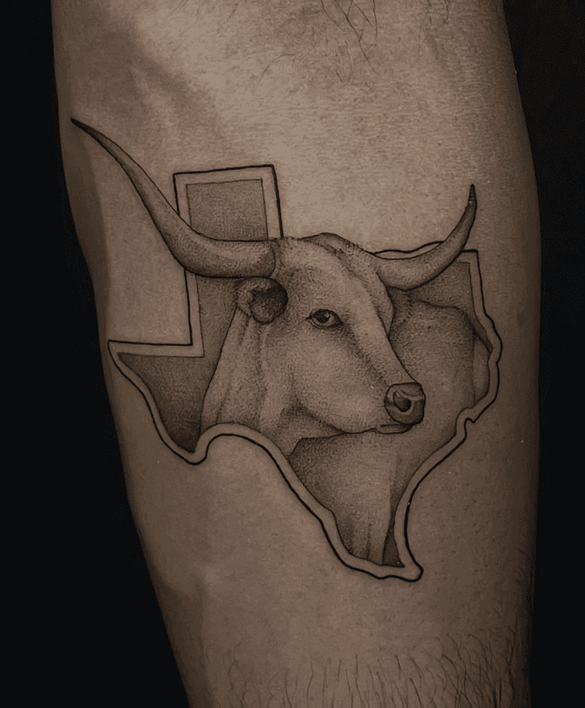 Texas Longhorn Texas Bovine Tattoo