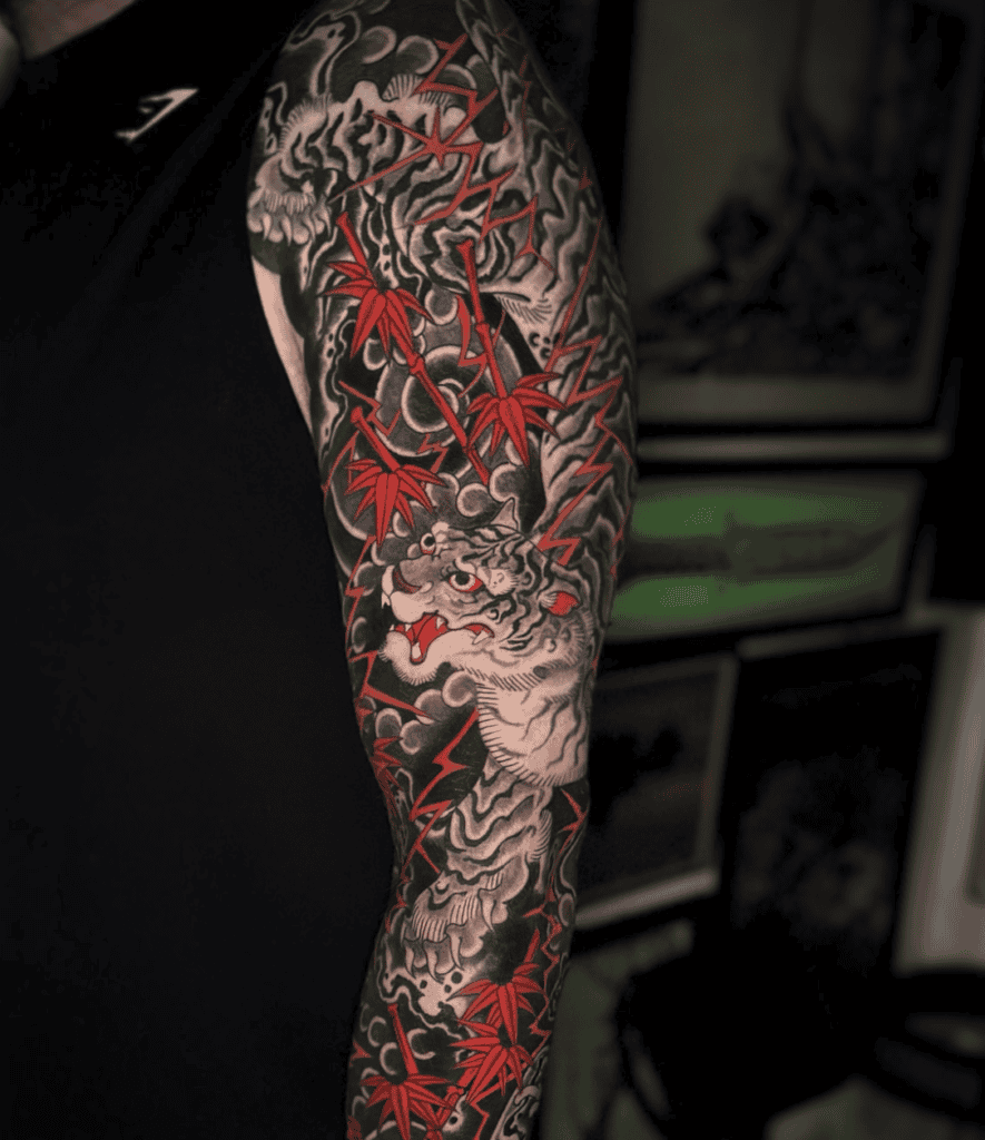 Tiger White Irezumi Tattoo