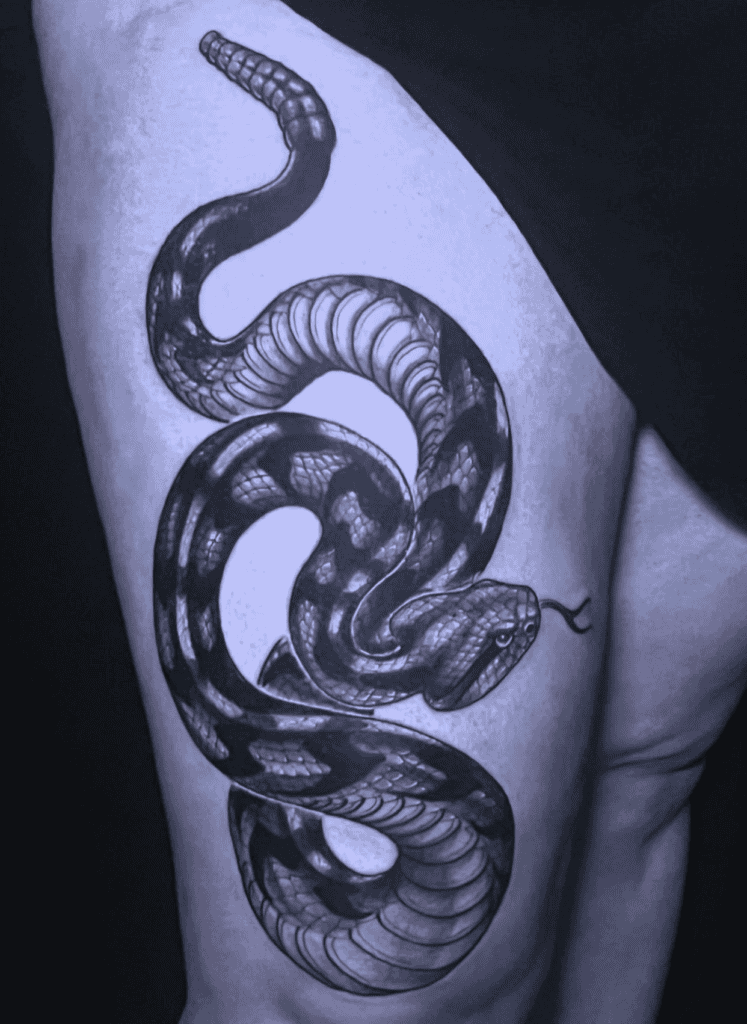 Timber Rattlesnake Coil Tattoo