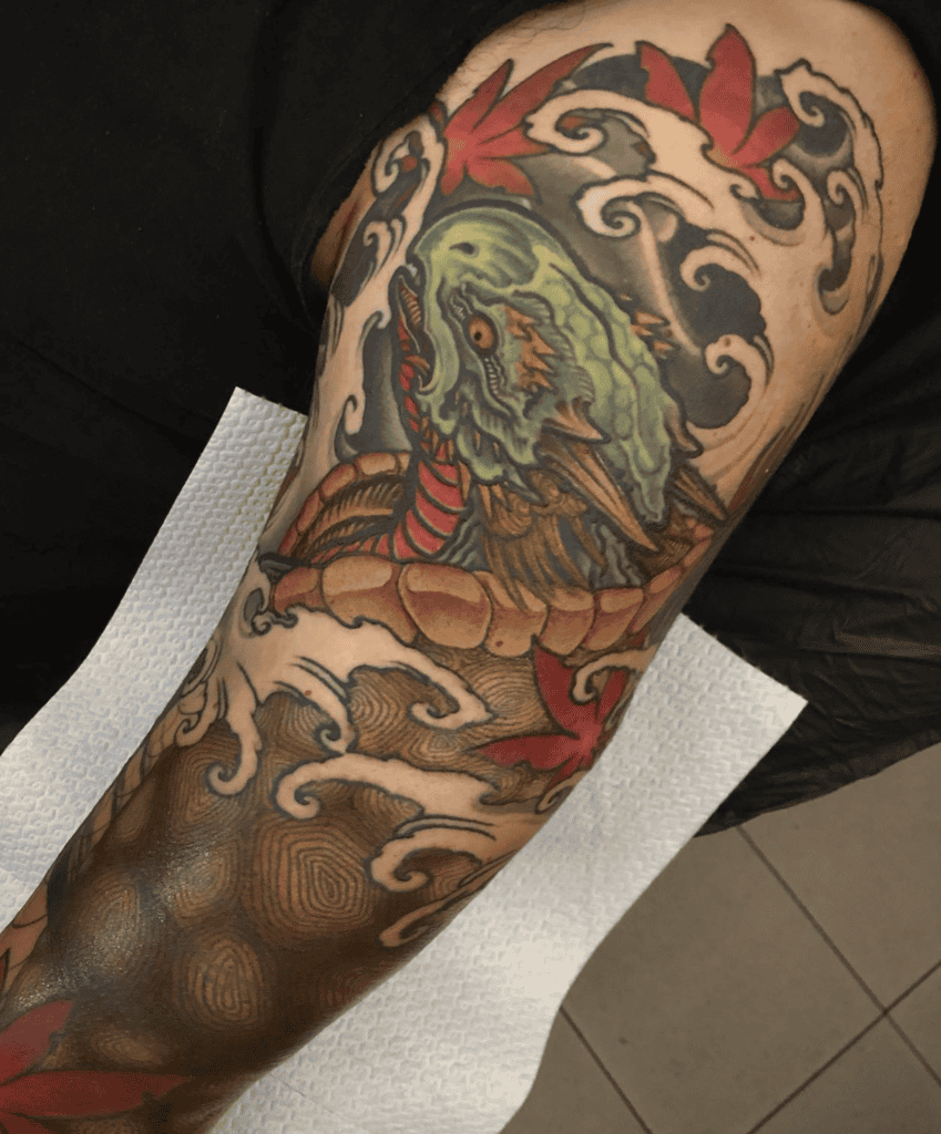 Turtle Swim Irezumi Tattoo
