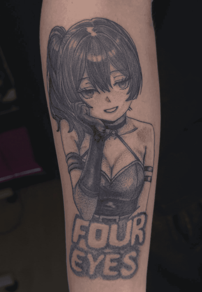 Übel Four Eyes Frieren Tattoo