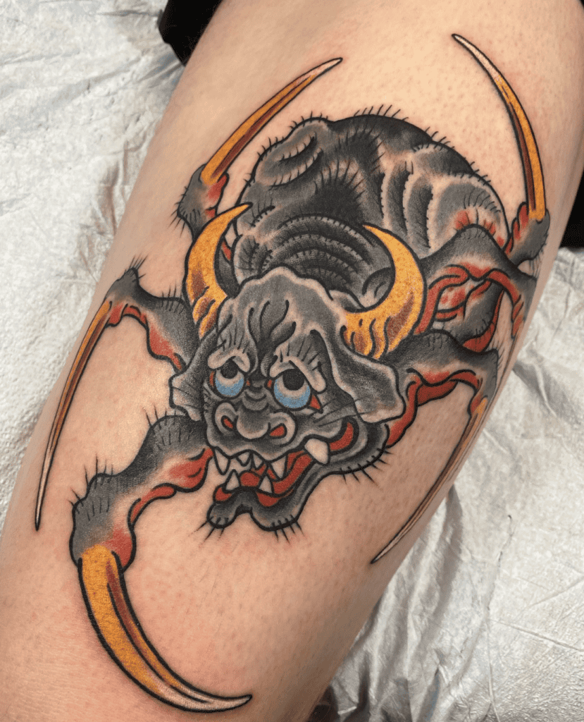 Ushi-oni Classic Japanese Mythology Tattoo