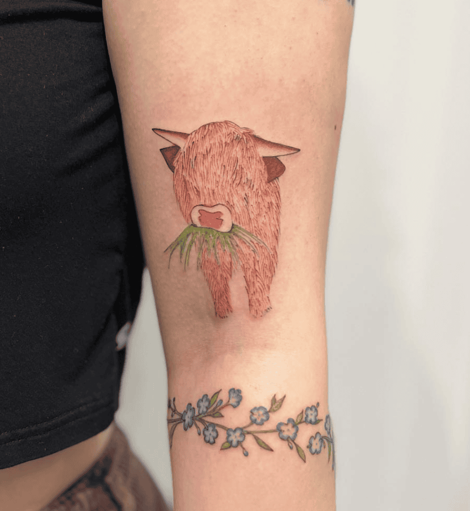 Yak Cute Bovine Tattoo
