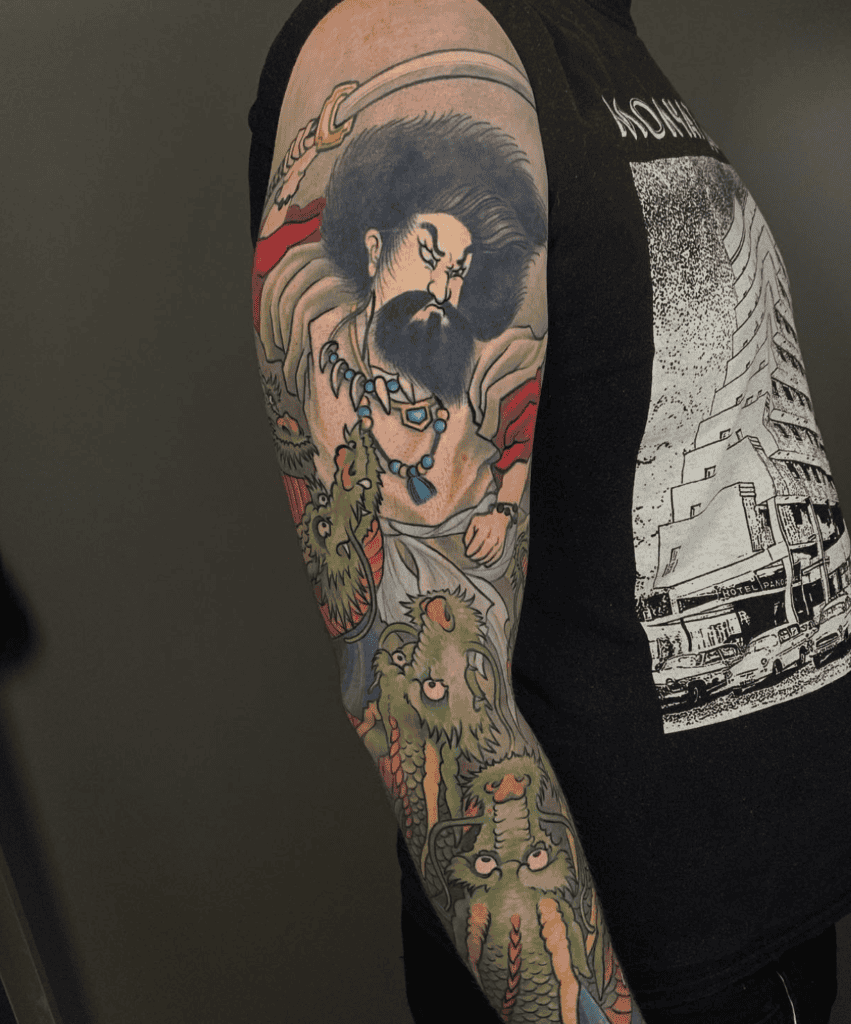 Yamata no Orochi Slayed Japanese Mythology Tattoo