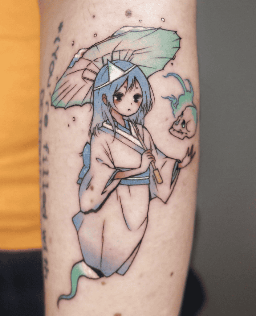 Yuki-onna Cute Japanese Mythology Tattoo