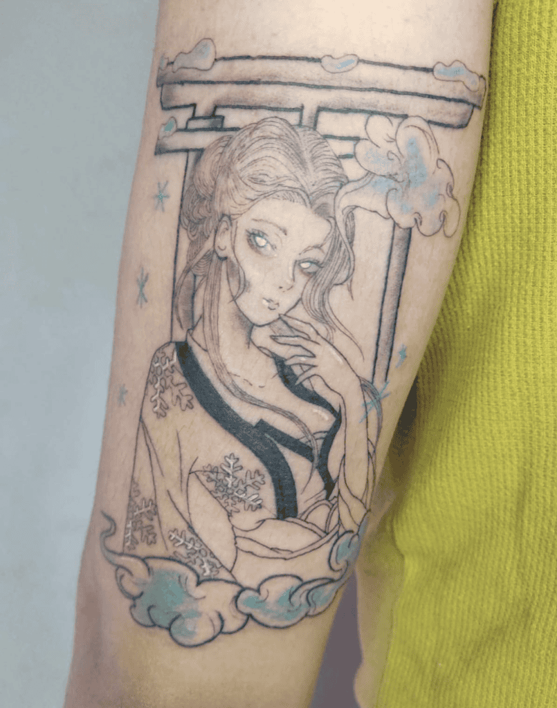 Yuki-onna Japanese Mythology Tattoo