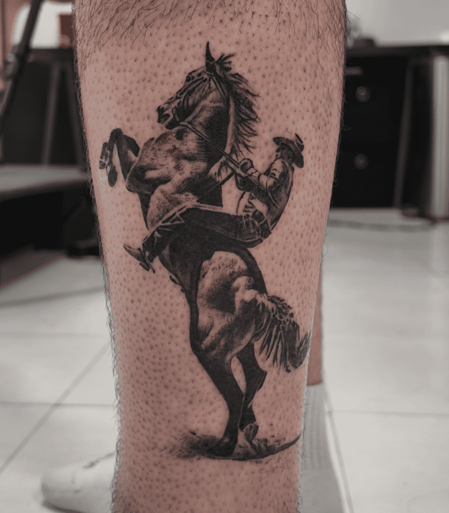 American Quarter Horse Cowboy Tattoo
