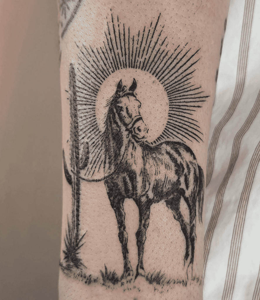American Quarter Horse Shine Tattoo