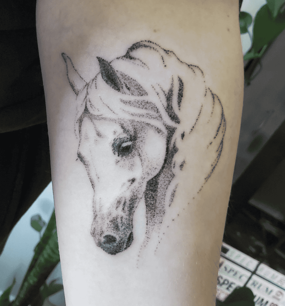 Arabian Horse Portrait Tattoo