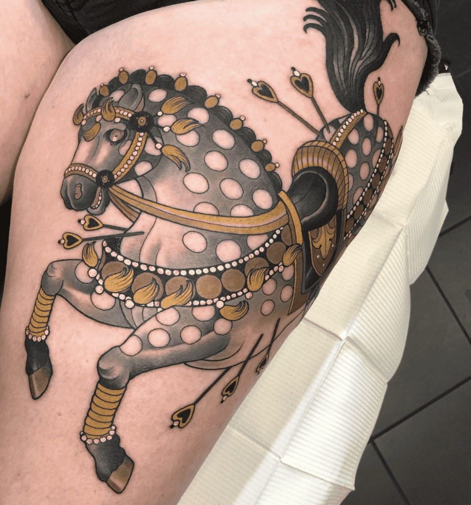 Arabian Jump Horse Tattoo