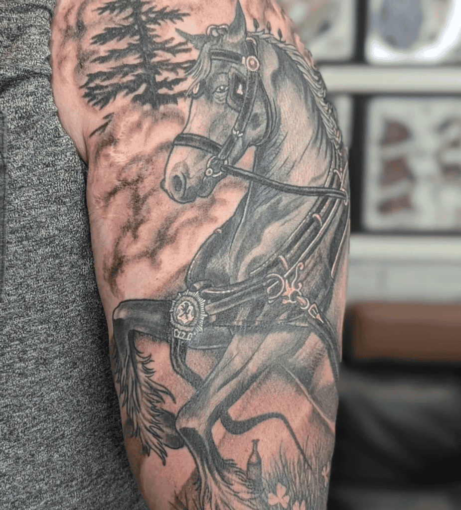 Clydesdale Rear Horse Tattoo