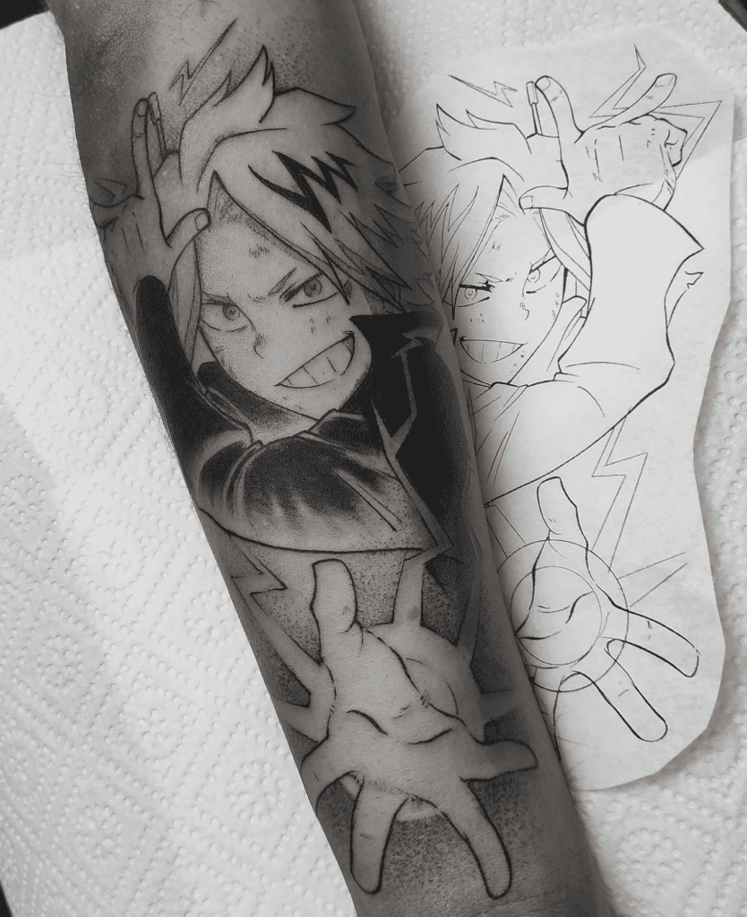 Denki Kaminari Pose My Hero Academia Tattoo
