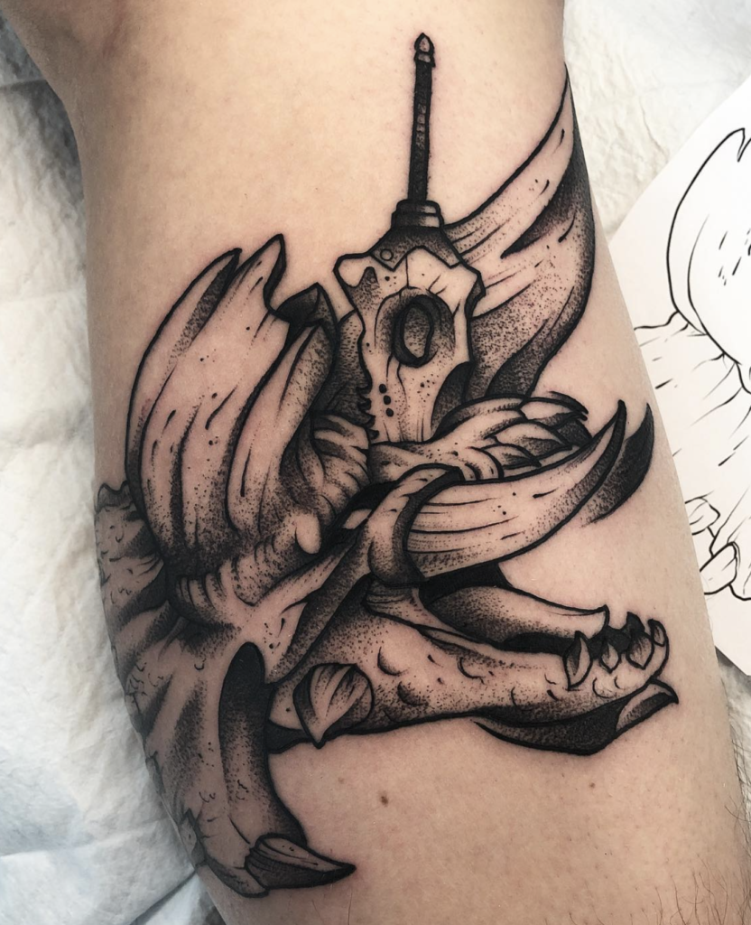 Diablos Skull Monster Hunter Tattoo