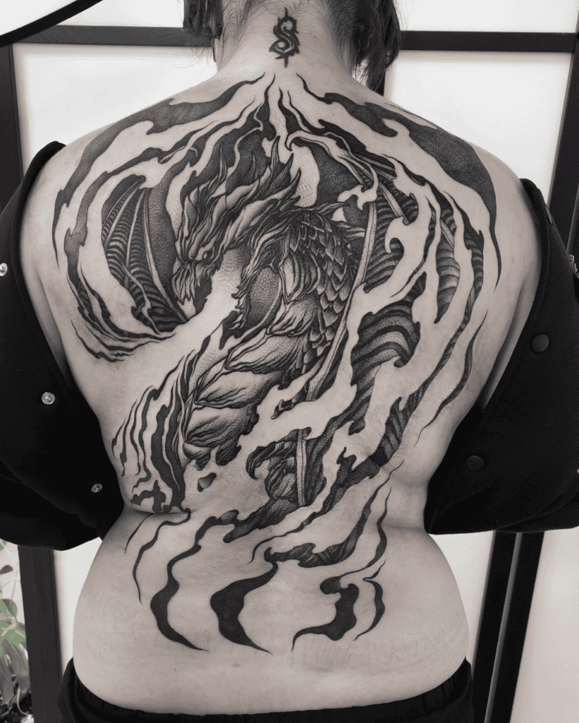 Fatalis Back Monster Hunter Tattoo