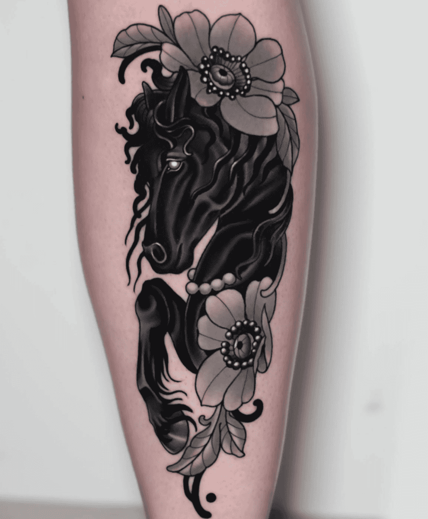 Friesian Horse Tattoo