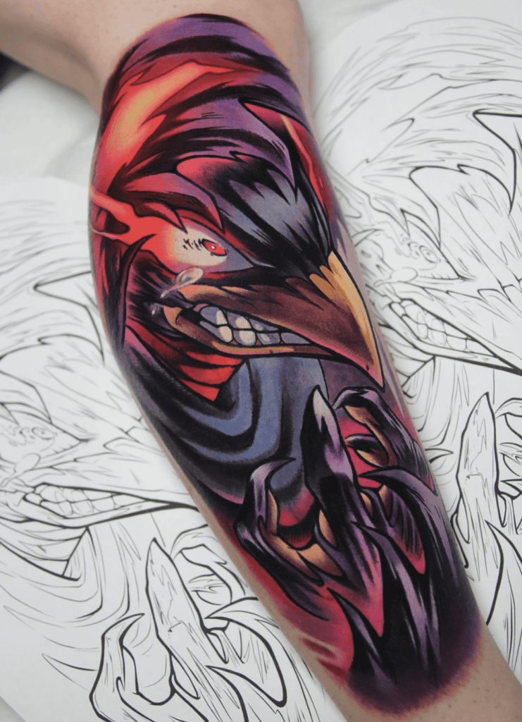 Fumikage Tokoyami Angry My Hero Academia Tattoo