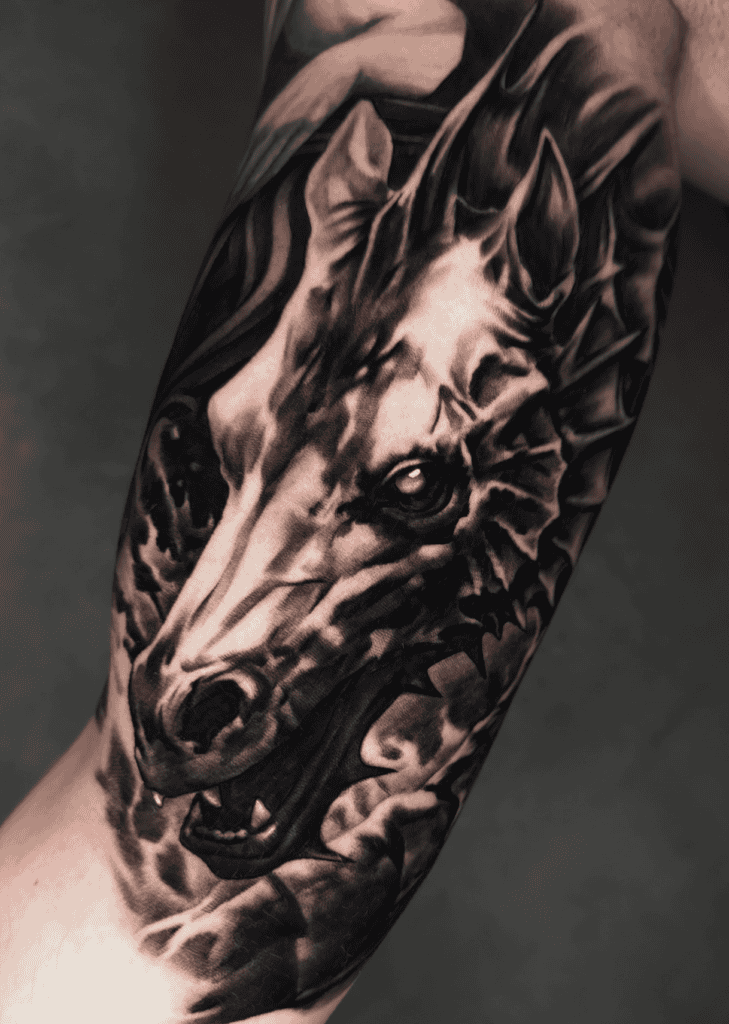 Hippocampus Portrait Horse Tattoo