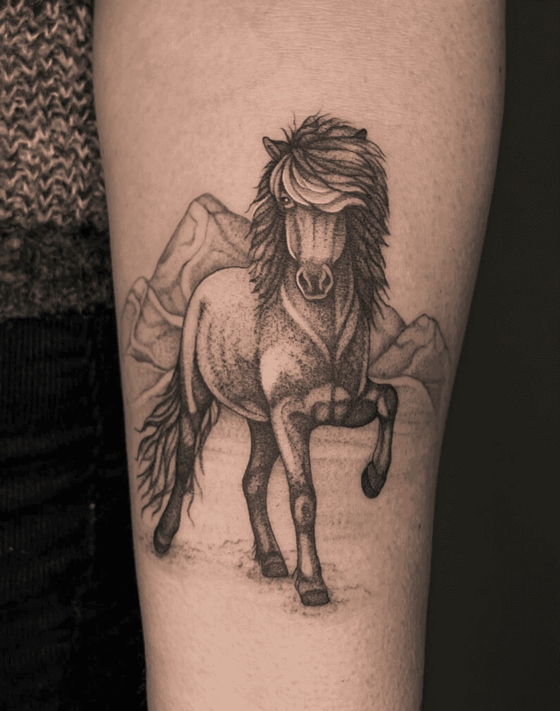 Icelandic tROT Horse Tattoo