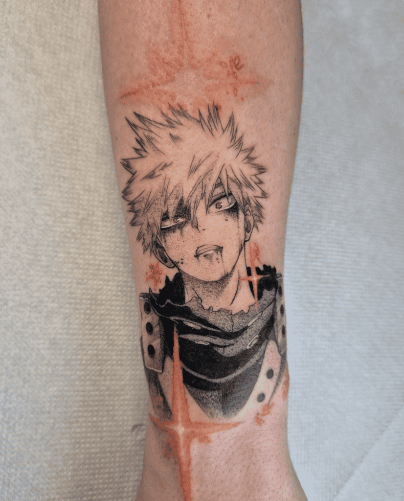 Katsuki Bakugo Beaten My Hero Academia Tattoo