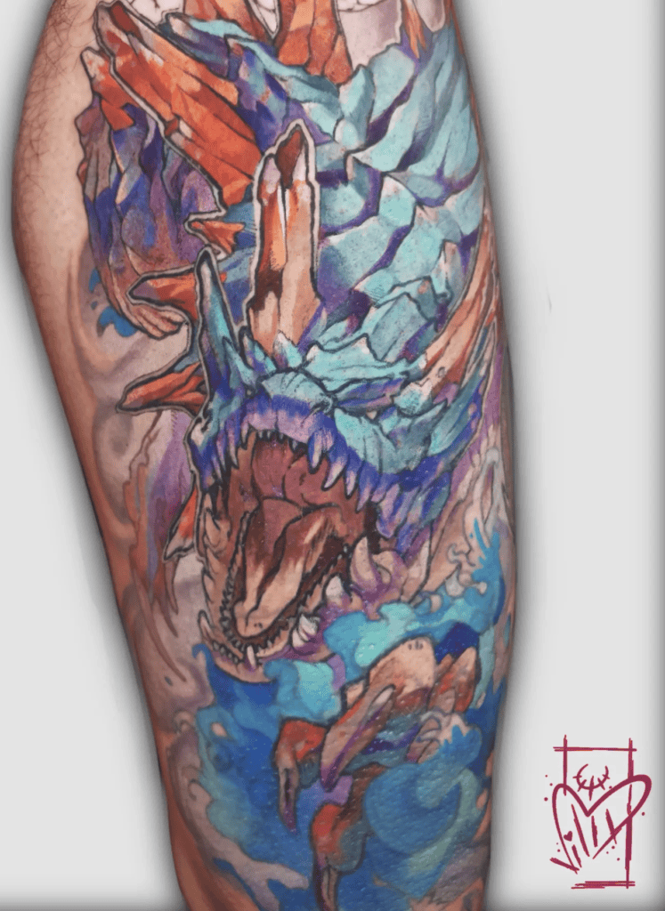 Lagiacrus Blue Monster Hunter Tattoo
