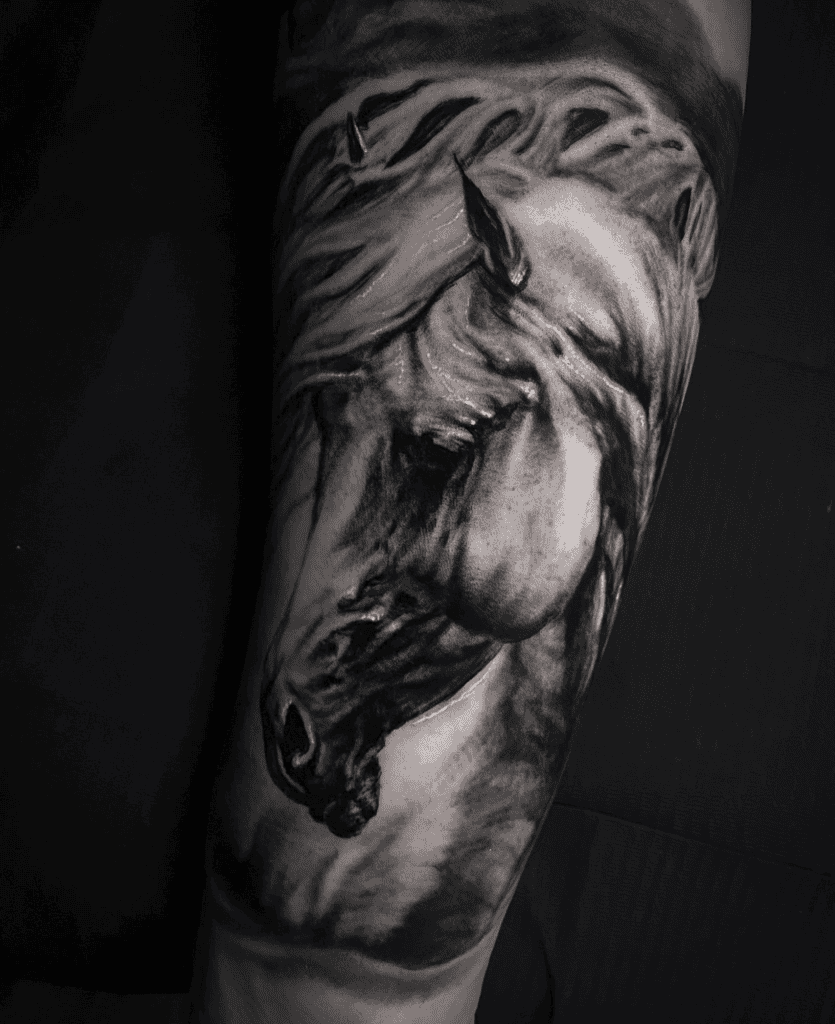 Lipizzaner Portrait Horse Tattoo
