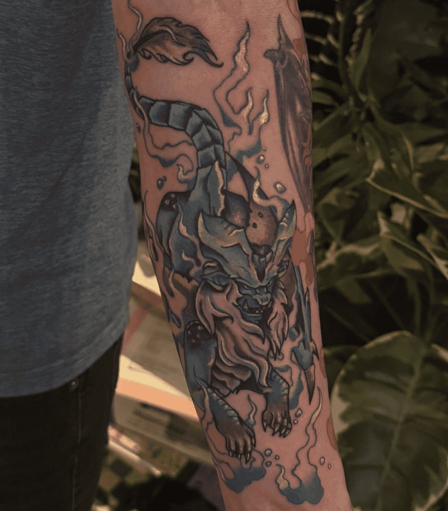 Lunastra Flame Monster Hunter Tattoo