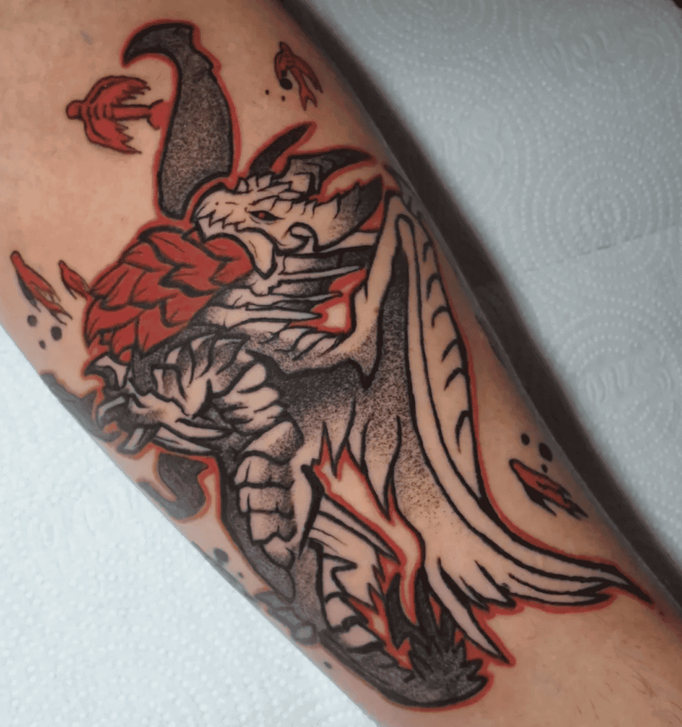Malzeno White Monster Hunter Tattoo
