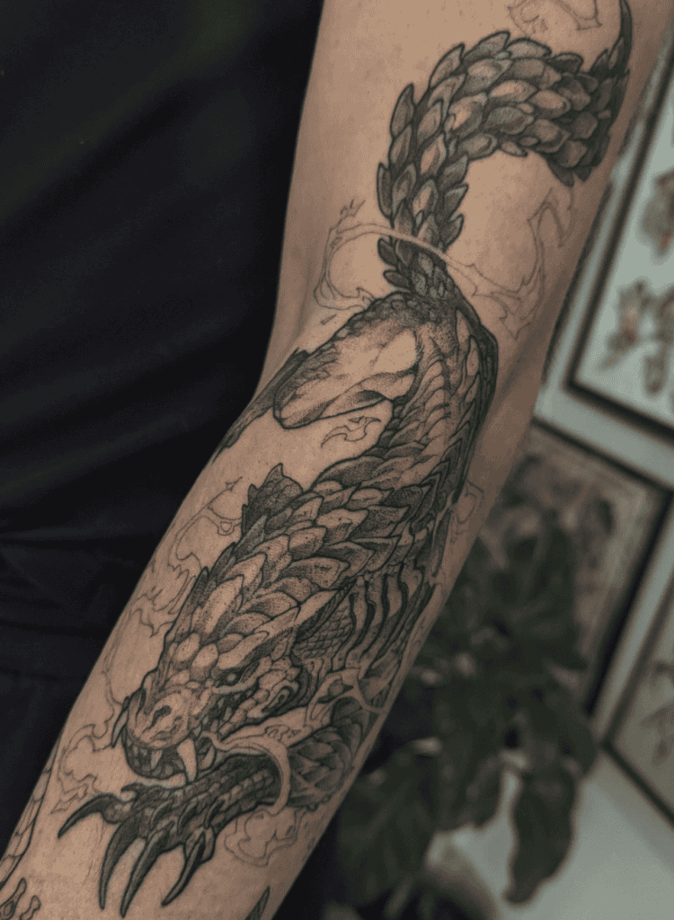 Odogaron Crawl Monster Hunter Tattoo