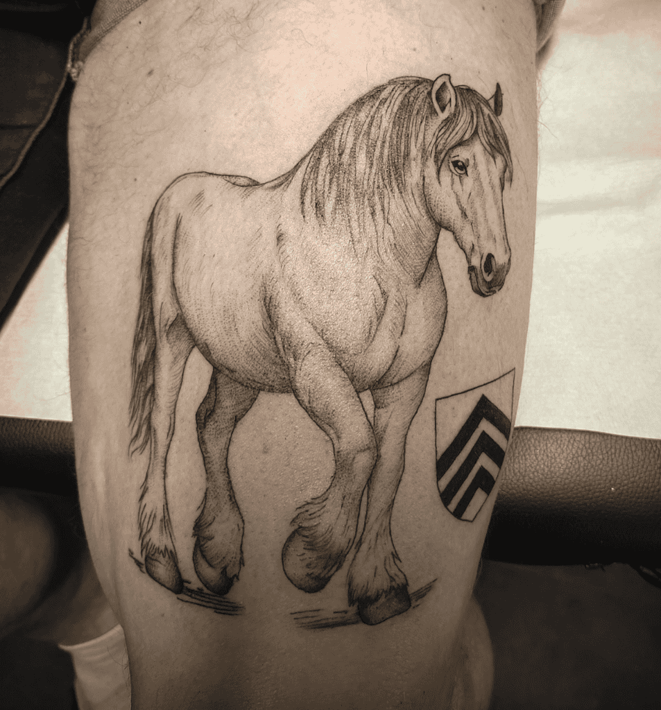 Percheron Strut Horse Tattoo