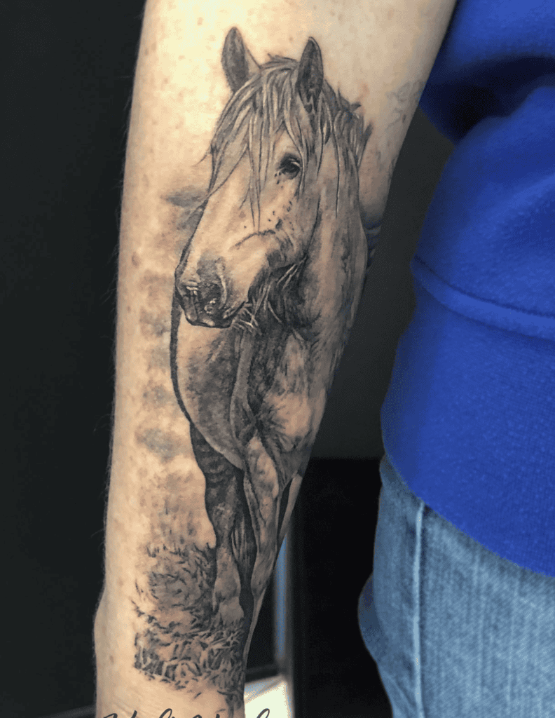 Percheron Trot Horse Tattoo