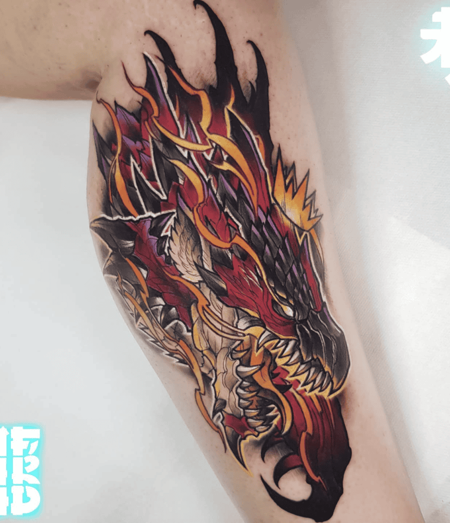 Rathalos Attack Monster Hunter Tattoo